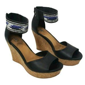 UGG Jacinda Serape Beaded Wedge Sandals